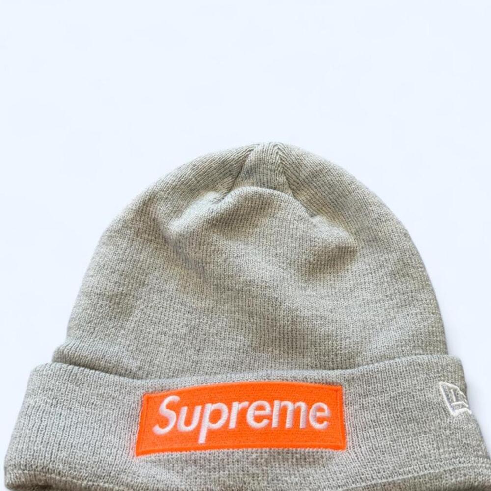 Supreme Box Logo New Era Beanie – Heather Gray